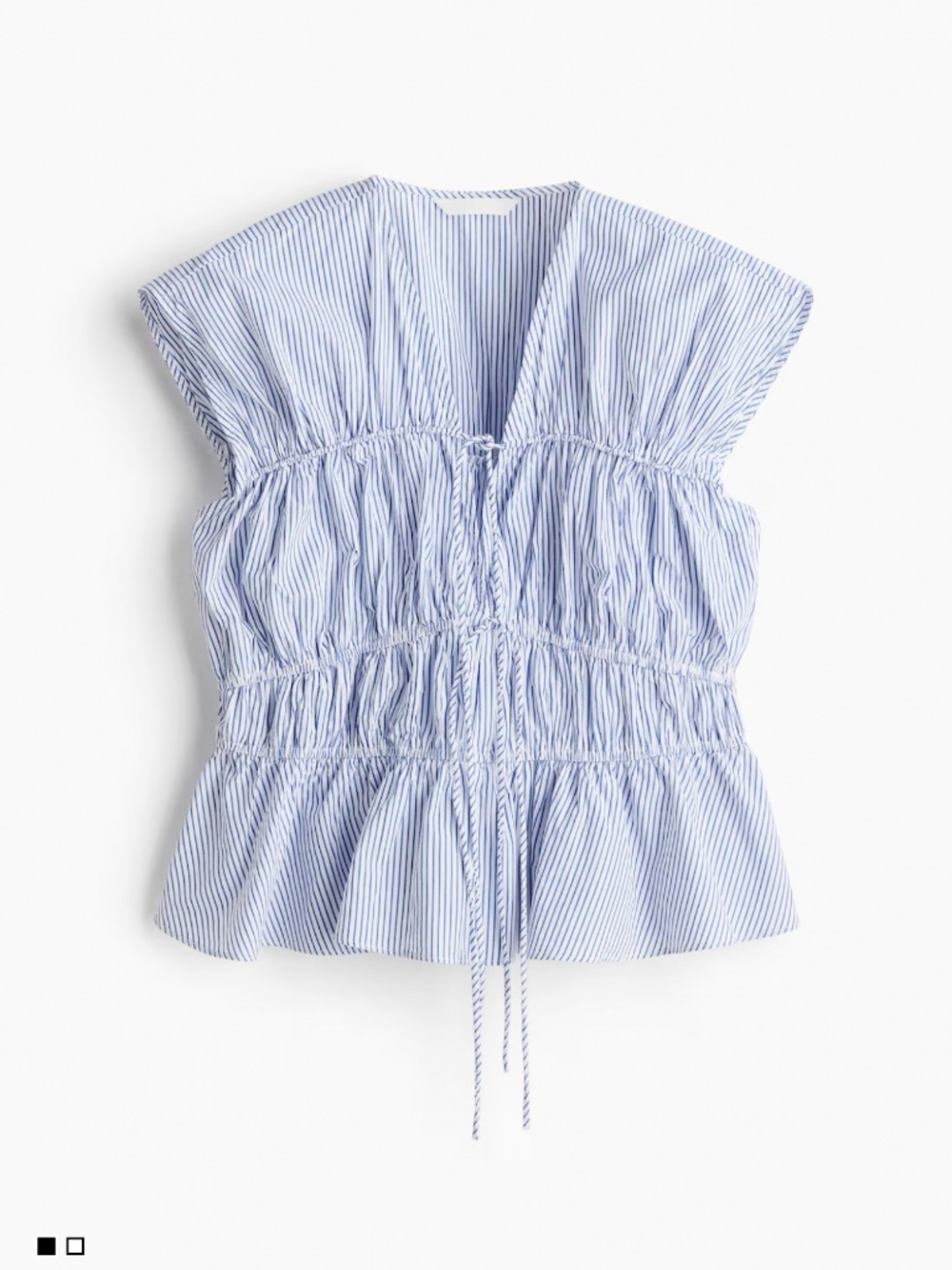 Hm Striped drawstring blouse